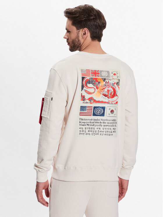 Alpha Industries Alpha Industries Bluza USN Blood Chit 136300 Écru Regular Fit