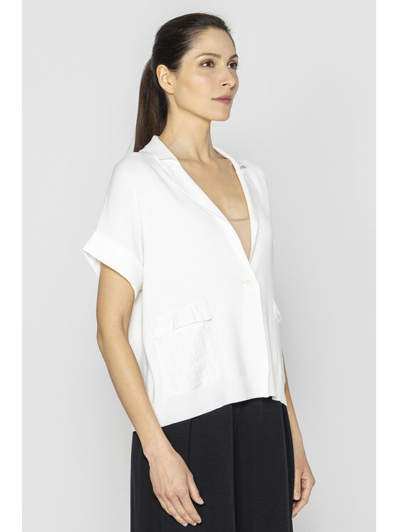 Deni Cler Milano Deni Cler Milano Kardigan T-DC-U205-E2-20-10-1 Biały Loose Fit