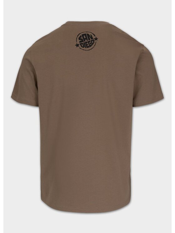 PITBULL PITBULL T-Shirt Koszulka męska SAN DIEGO SUN S Brązowy Regular Fit