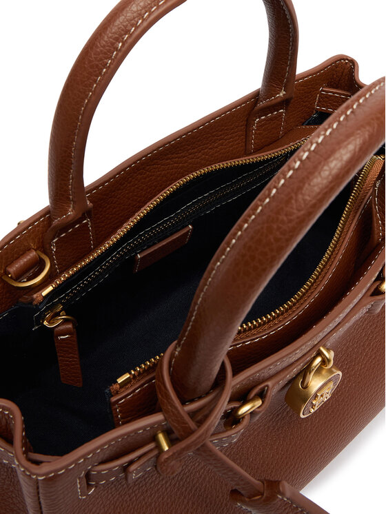 Tommy Hilfiger Tommy Hilfiger Geantă American Icon Mini Tote Leather AW0AW17926 Maro