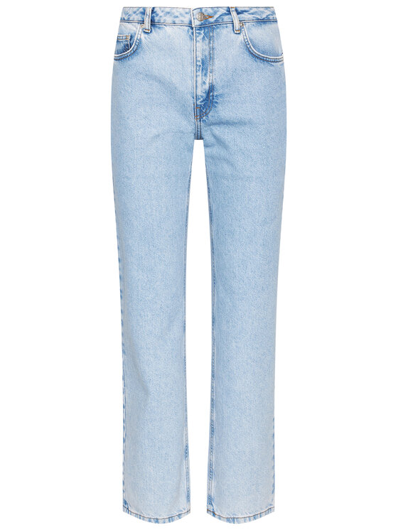 NA-KD NA-KD Jeansy Contrast Pocket 1660-000582-0047-581 Modrá Regular Fit