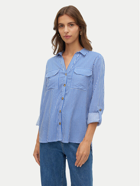 Vero Moda Košeľa Bumpy 10275283 Modrá Regular Fit