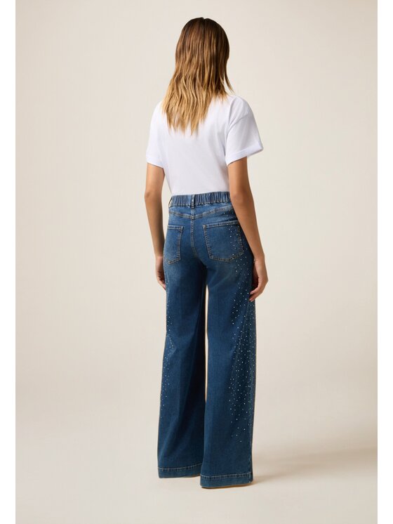 Oltre Oltre Jeansy P446R008845N024 Niebieski Flare Fit