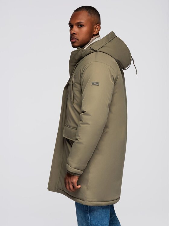 Ombre Ombre Parka OM-JAPJ-0313 Zielony Regular Fit