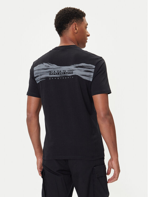 Napapijri Napapijri Póló S-Back Graphic NP0A88SU Fekete Regular Fit