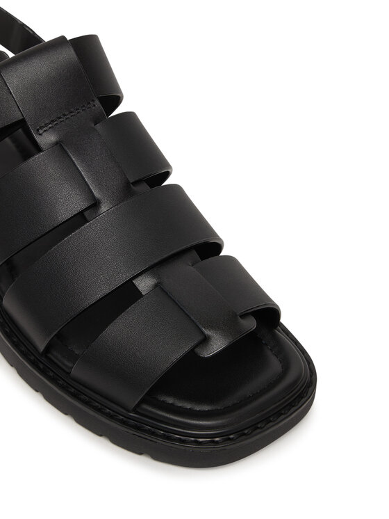 Calvin Klein Calvin Klein Sandały Sq Molded Sndl Fisher Lth HW0HW02870 Czarny