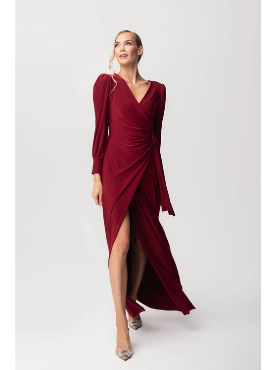 Aurora Aurora Sukienka wieczorowa Cristal Bordowy Curvy Fit