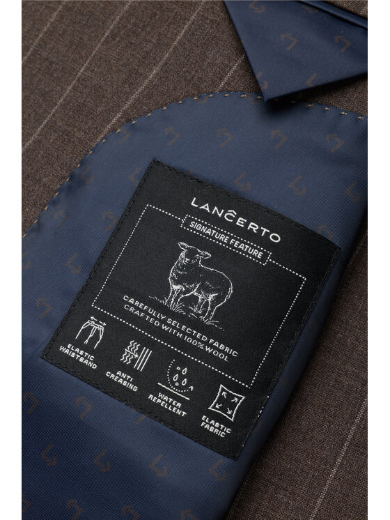 Lancerto Lancerto Garnitur Ceuta GA073126000014 Brązowy Slim Fit