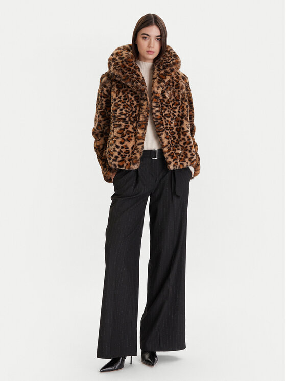 Morgan Morgan Pelzmantel 252-GDEO Braun Regular Fit