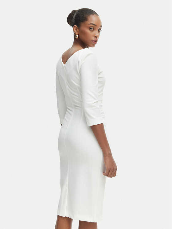 Rinascimento Rinascimento Koktejlové šaty CFC0127699003 Biela Slim Fit
