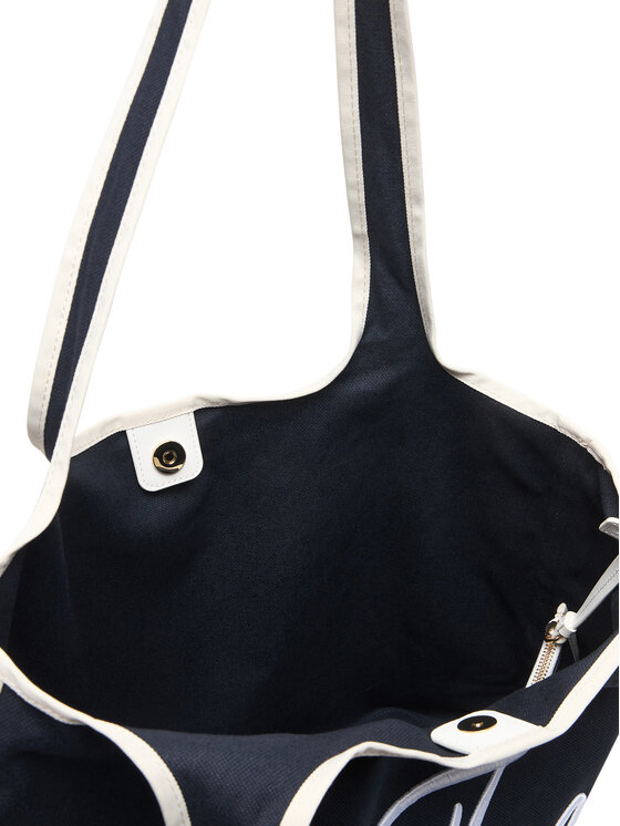 Tommy Hilfiger Tommy Hilfiger Kabelka Th Summer Tote Canvas AW0AW18398 Tmavomodrá