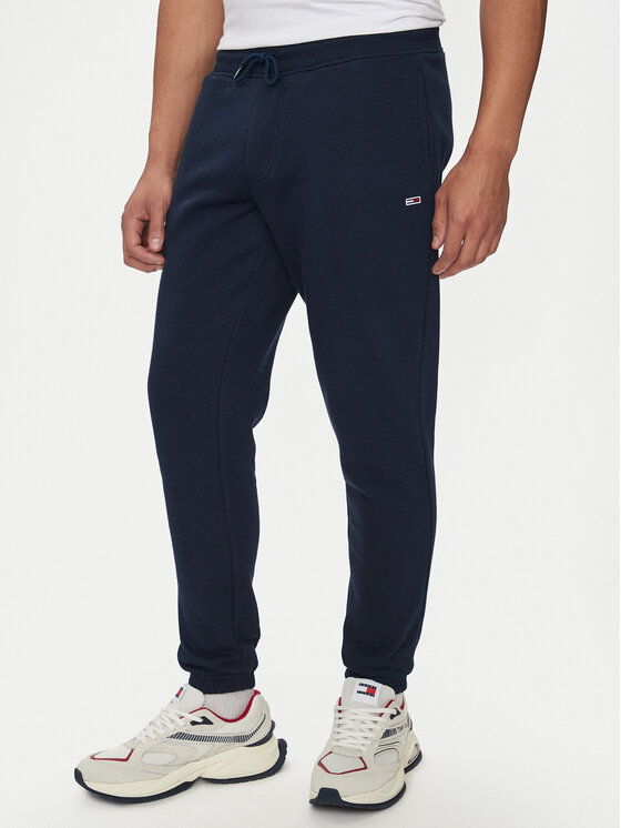 Tommy Jeans Pantalon jogging Flag DM0DM20473 Bleu marine Slim Fit