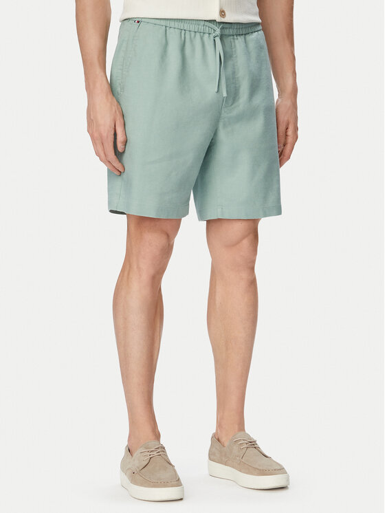 Tommy Hilfiger Pantalon scurți din material Dover MW0MW44353 Verde deschis Regular Fit