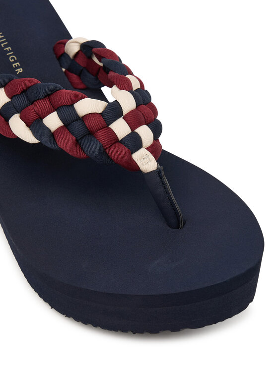 Tommy Hilfiger Tommy Hilfiger Джапанки Th Wedge Braided Summer Sandal FW0FW09198 Цветен