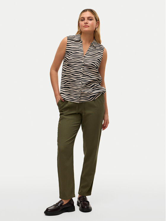 Vero Moda Vero Moda Kalhoty z materiálu Jesmilo 10279691 Zelená Regular Fit