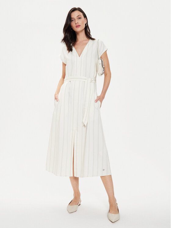 Tamaris Apparel Tamaris Apparel Rochie tip cămașă Cutro TAW0525 Écru Regular Fit