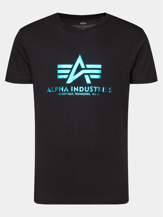Alpha Industries Alpha Industries T-Shirt Basic Foll Print 100501FP Czarny Regular Fit