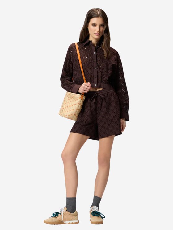 PINKO PINKO Camicia CHARITA CAMICIA POPELINE RICAM Marrone Regular Fit