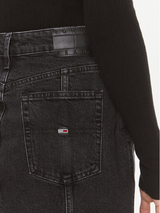 Tommy Jeans Tommy Jeans Jeans suknja Claire DW0DW17700 Crna Regular Fit