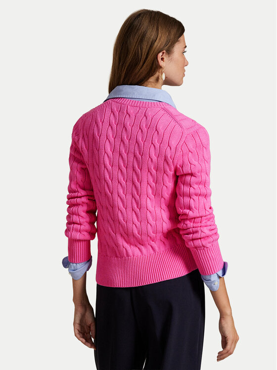 Polo Ralph Lauren Polo Ralph Lauren Pletena jopica 211971868012 Roza Slim Fit