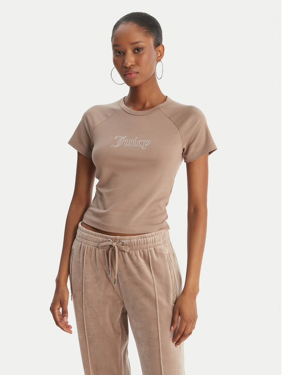 Juicy Couture Tricou Baby JCWCT126317 Bej Slim Fit