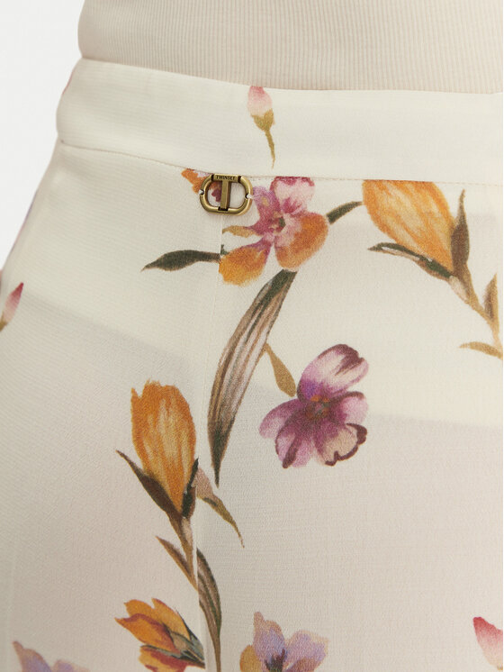 TWINSET TWINSET Palazzo nohavice 251TP2775 Écru Wide Leg