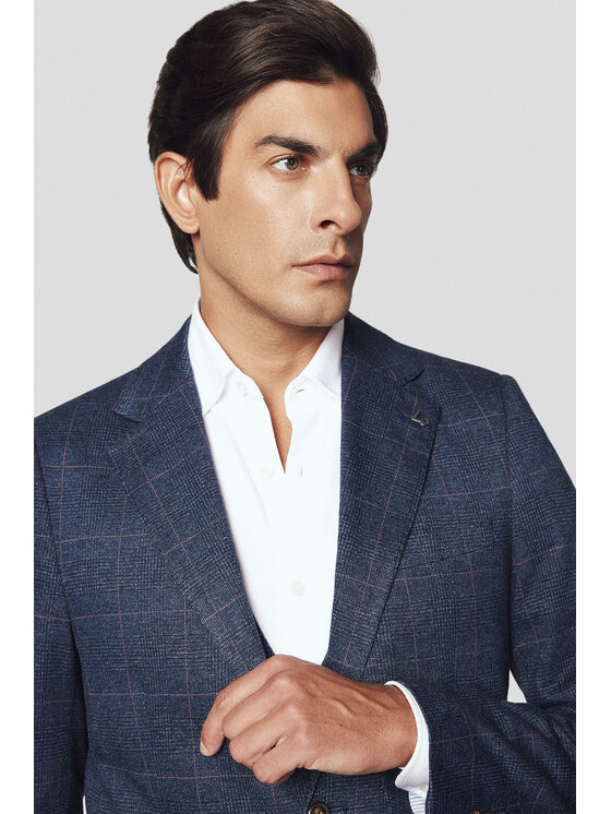 Lancerto Lancerto Marynarka Ferrara MA131224000012 Granatowy Slim Fit