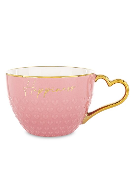 MIAhome MIAhome Filiżanka porcelanowa 500 ml HAPPINESS Różowy