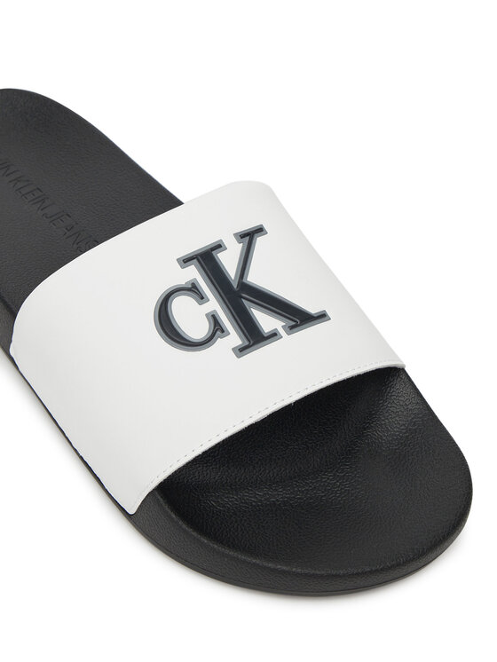 Calvin Klein Jeans Calvin Klein Jeans Klapki Slide Jelly Mono Pu YM0YM01281 Biały