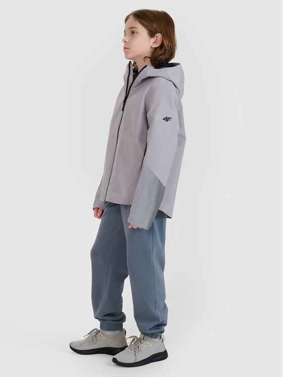 4F 4F Bunda pro přechodné období 4FJWSS25TTJAU0742-25S Šedá Regular Fit