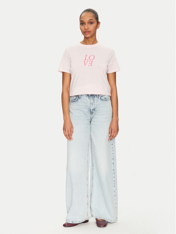 Pieces Pieces T-Shirt Skylar 17155376 Różowy Regular Fit