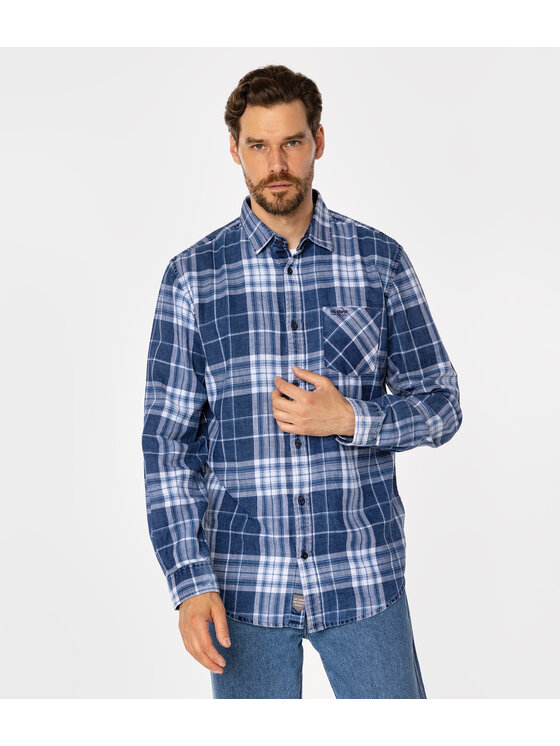 Lee Cooper Lee Cooper Koszula SCOTT Granatowy Regular Fit