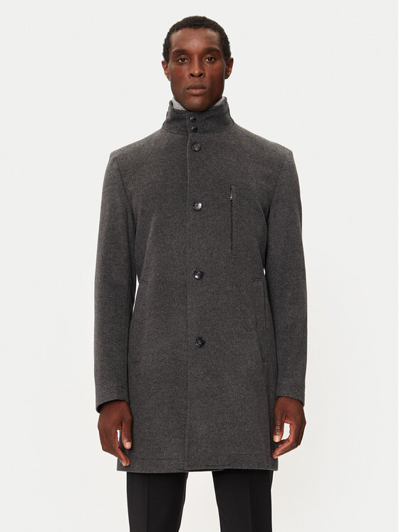 BOSS Boss Vilnonis paltas H-Hyde 50525764 Pilka Slim Fit