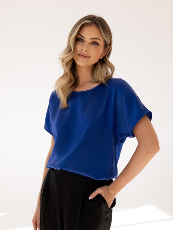 Cat&Cat Cat&Cat T-Shirt silk satin Tmavomodrá Regular Fit