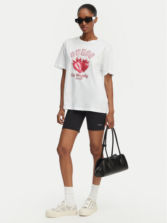 Guess Guess T-shirt V6GI14 K2981 Bijela Relaxed Fit