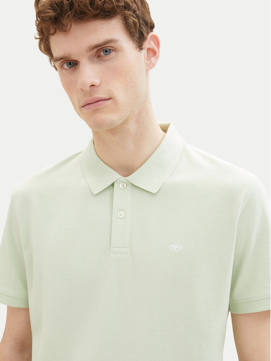 Tom Tailor Tom Tailor Тениска с яка и копчета 1031006 Зелен Regular Fit