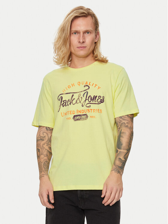 Jack&Jones T-krekls Jprblulouie 12259674 Dzeltens Regular Fit