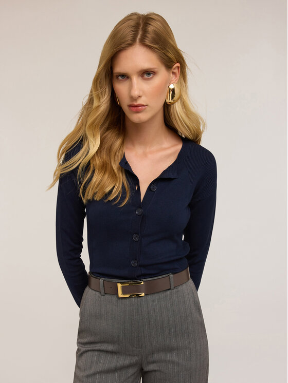 Motivi Motivi Cardigan M363W003524N034 Blu Regular Fit