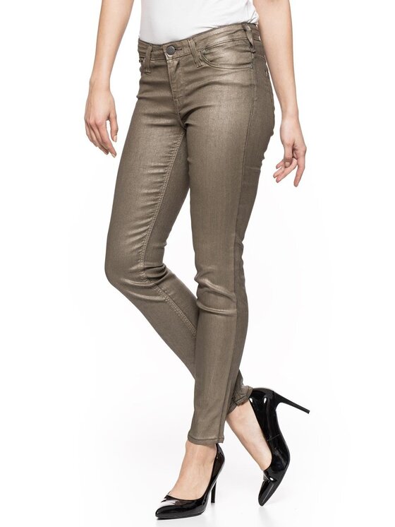 Lee Lee Jeansy SCARLETT Złoty Skinny Fit