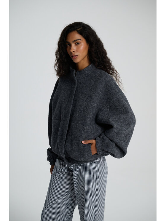 Le Songe Le Songe Kurtka bomber ROMA Szary ciemny Regular Fit