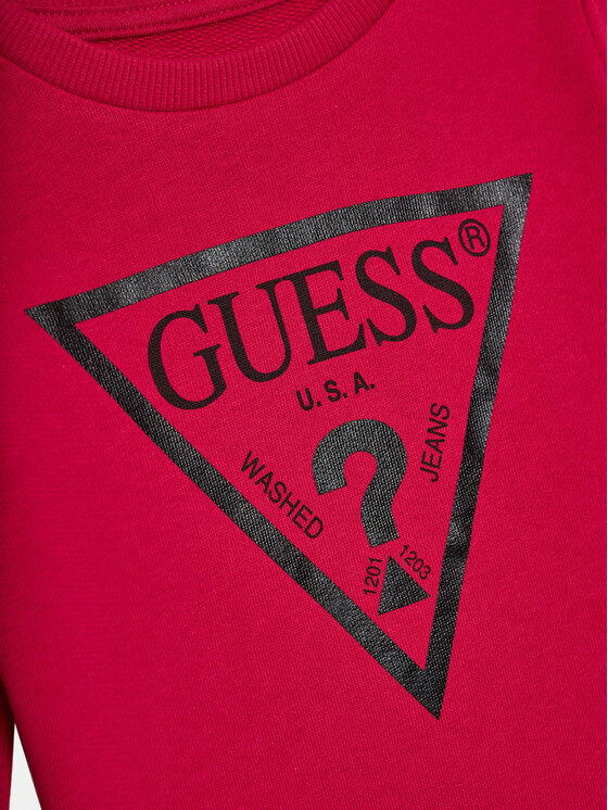 Guess Guess Bluza K74Q12 KAUG0 Czerwony Regular Fit