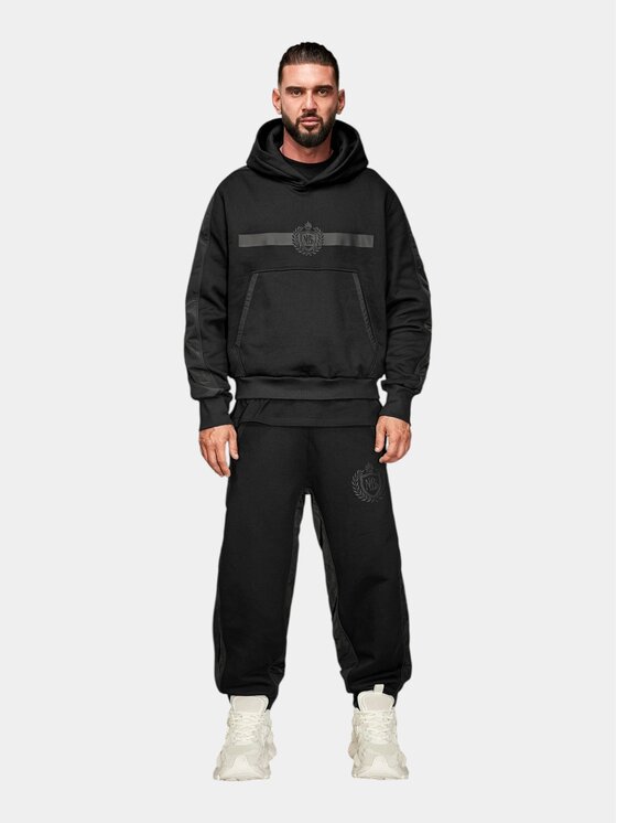 MADE BY SOCIETY MADE BY SOCIETY Spodnie materiałowe LOOSE FIT - P17496 Czarny Basic Fit