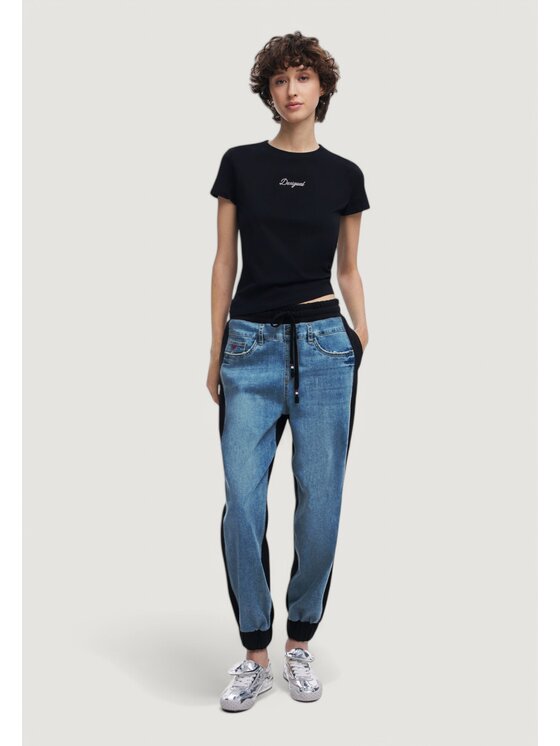 Desigual Desigual Τζιν DENIM PEETERS Μαύρο Mom Fit