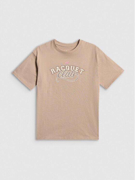 4F 4F T-Shirt 4FJRAW26TTSHF4242-83S Καφέ Oversize