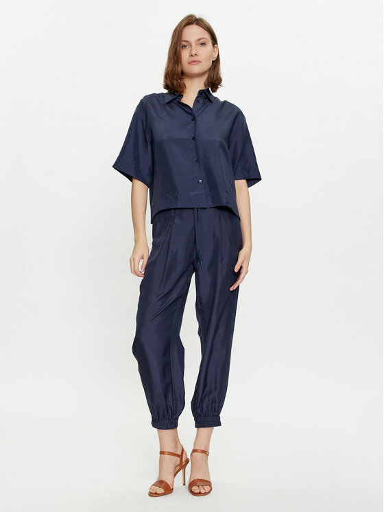 Marella Marella Szövet nadrág Galoppo 2413131095 Sötétkék Relaxed Fit