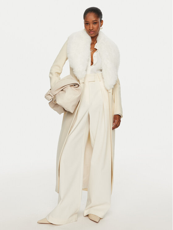 YES LONDON YES LONDON Cappotto di lana CD1184/ECO Écru Regular Fit