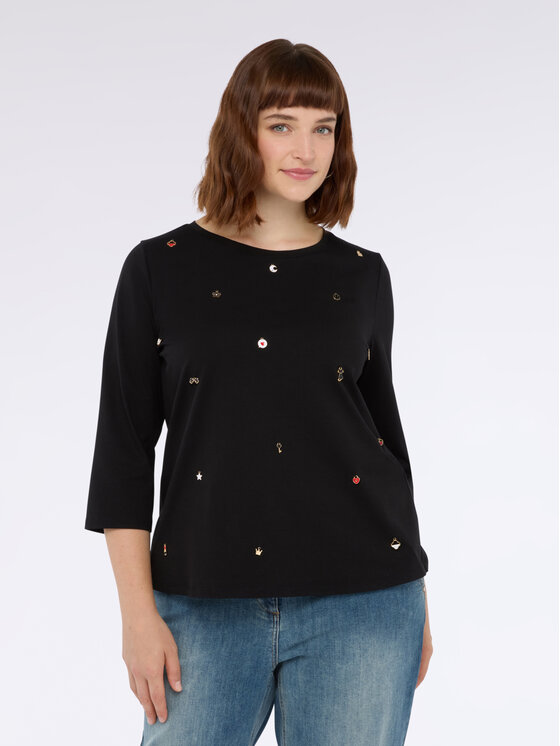 Fiorella Rubino Fiorella Rubino T-shirt G01GL008804N033 Nero Regular Fit