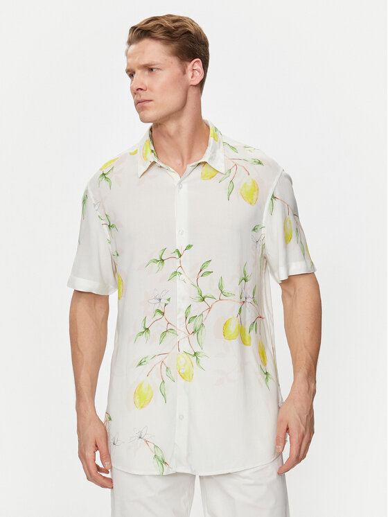 Guess Guess Cămașă M4GH59 WD4Z2 Alb Slim Fit