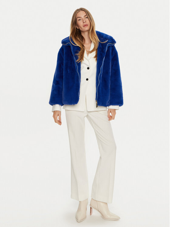 LOLA CASADEMUNT LOLA CASADEMUNT Cappotto in shearling LF2401027 Blu Regular Fit