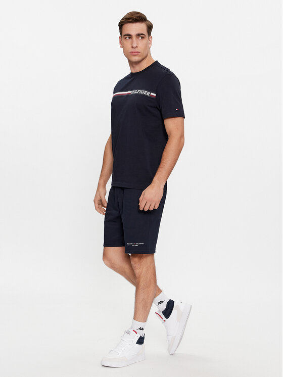 Tommy Hilfiger Tommy Hilfiger Szorty sportowe Logo MW0MW34201 Granatowy Regular Fit